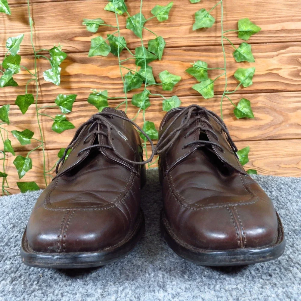 Johnston & Murphy 15-2232 Mens Oxford Size 10 Dress Brown Leather Split Toe